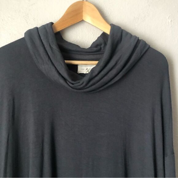 Lou & Grey oversized cowl neck tee shirt in dark grey size XS - Picture 2 of 7